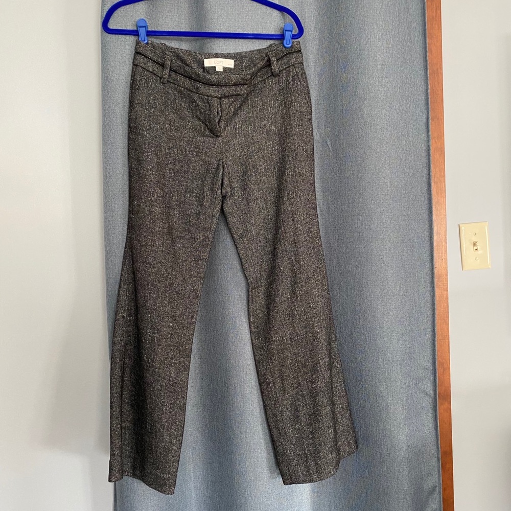 LOFT 4P Herringbone lined Straight legged Pants